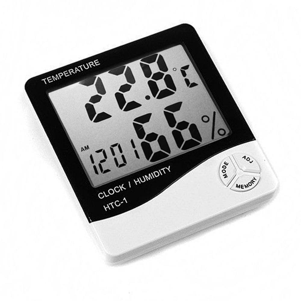 HTC-1 Digital LCD Thermometer Hygrometer Humidity Meter Room Indoor  Temperature Clock Wholesale